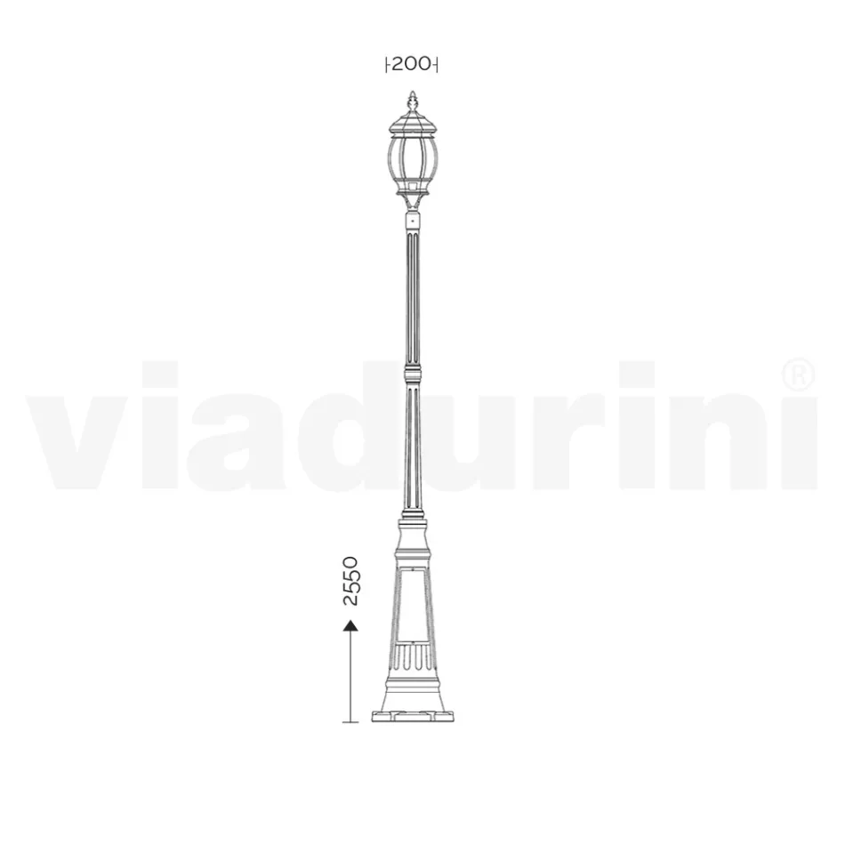 Llambë stili vintage në alumin e derdhur Made in Italy - Leona Viadurini