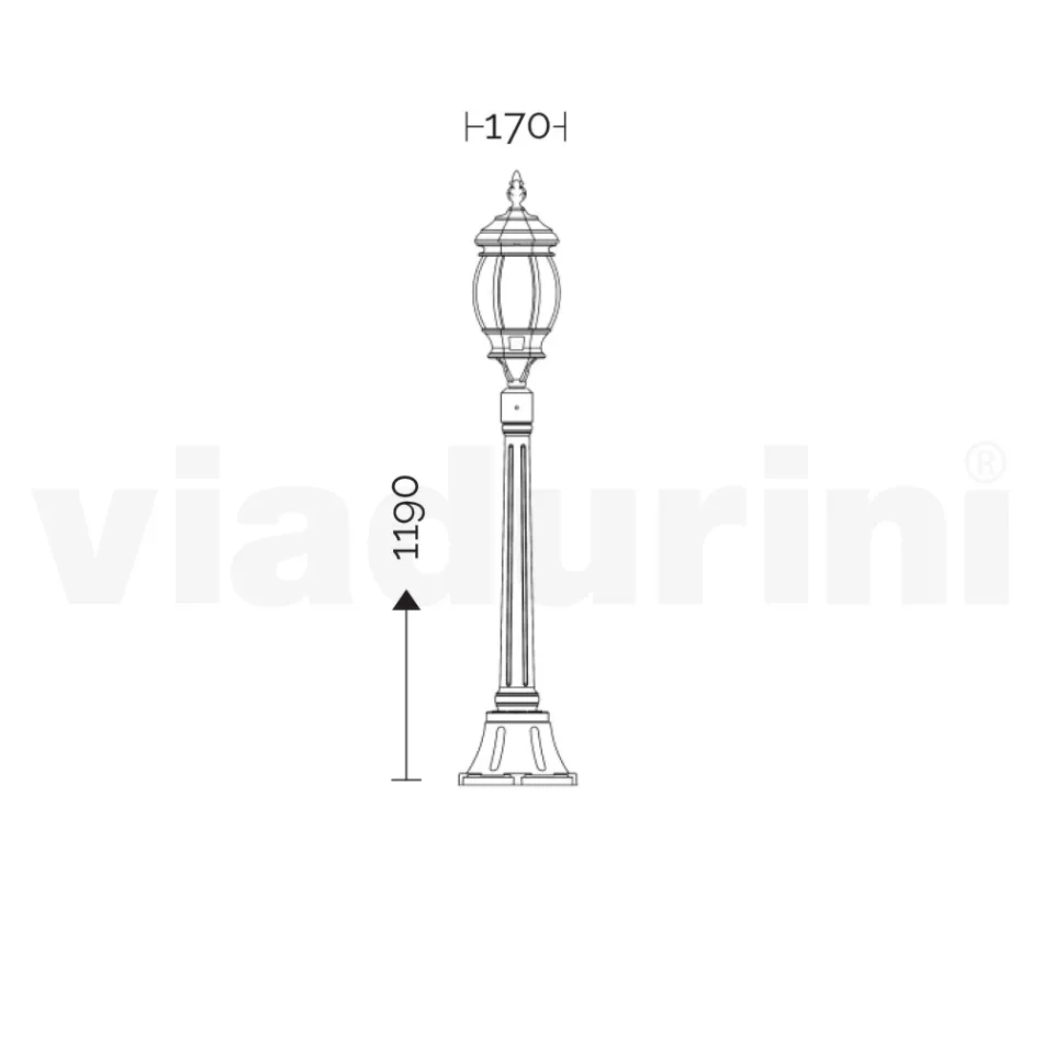 Llambë rruge në stilin e cilësisë së mirë me alumin të bardhë Prodhuar në Itali - Dodo Viadurini