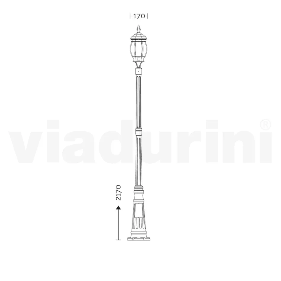 Llambë rruge në stilin e cilësisë së mirë me alumin të bardhë Prodhuar në Itali - Dodo Viadurini
