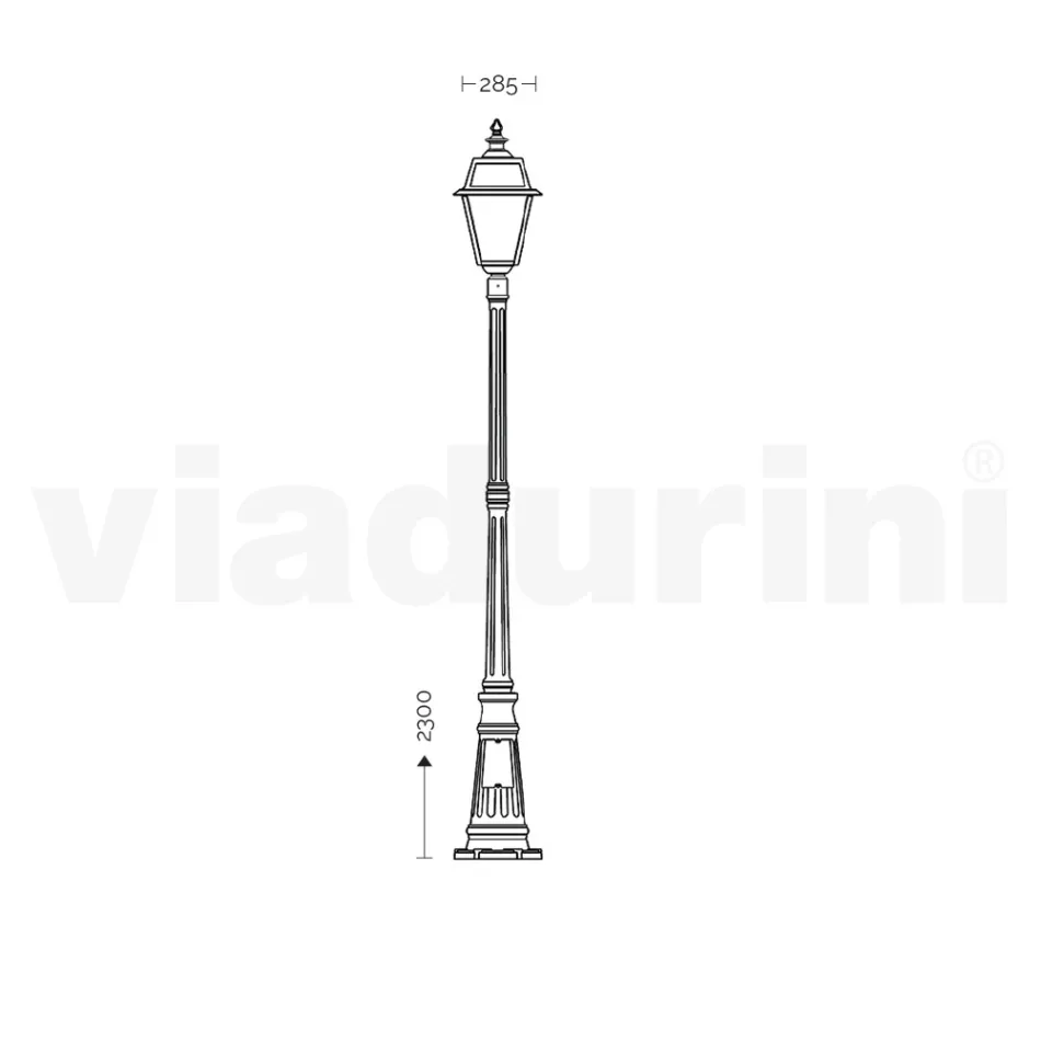 Llambë Vintage Style në Alumin dhe Xham Prodhuar në Itali - Vivian Viadurini