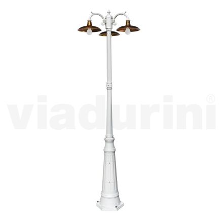 Llambë Vintage me 3 Drita në Alumin dhe Tunxh Prodhuar në Itali - Adela Viadurini