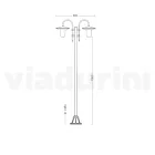 Llampa Vintage Kopshti 2 Drita në Alumin Prodhuar në Itali - Belen Viadurini