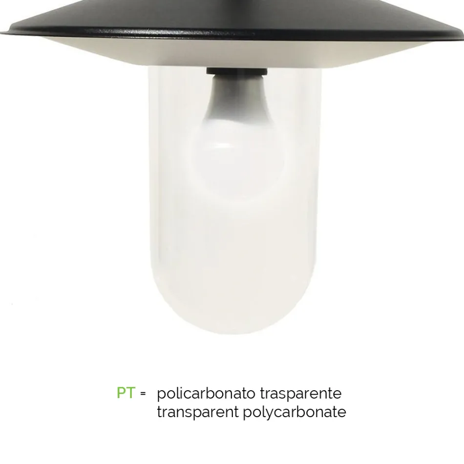 Llampa Vintage Kopshti 2 Drita në Alumin Prodhuar në Itali - Belen Viadurini