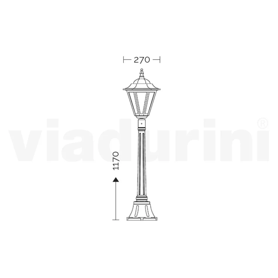 Llambë Vintage Outdoor në Alumin e Bardhë Prodhuar në Itali - Terella Viadurini