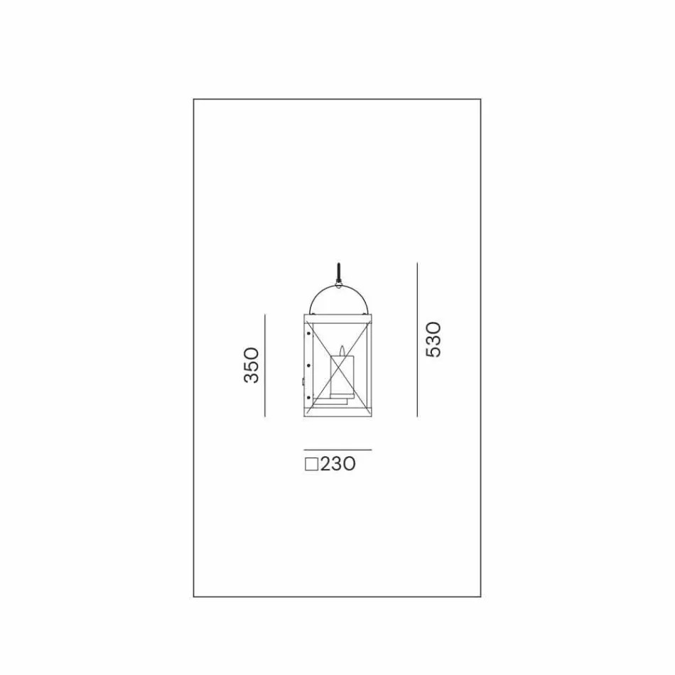 Fener muri me qiri me dizajn klasik në tunxh - Fener nga Il Fanale Viadurini