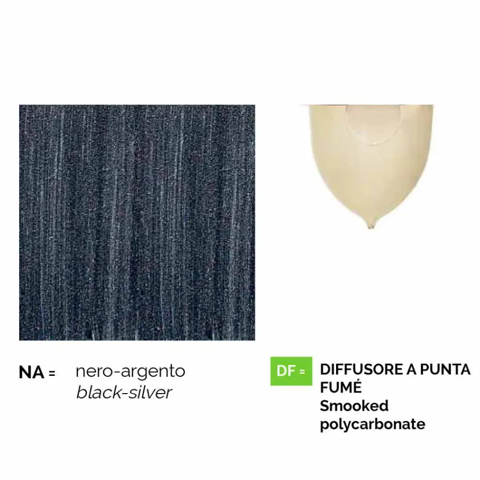 Fener muri për përdorim të jashtëm në alumin, prodhuar në Itali, Anusca Viadurini