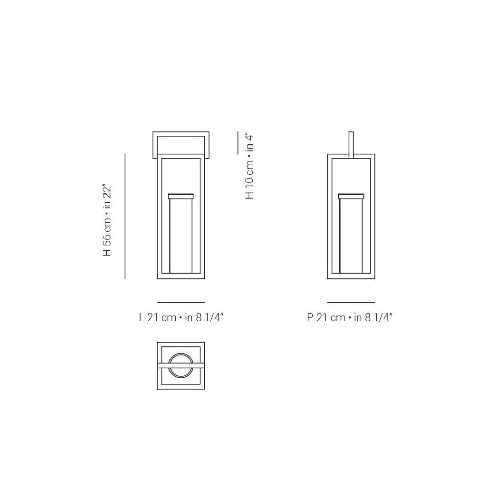Fener në natyrë me strukturë alumini të zi Prodhuar në Itali - Eve Viadurini