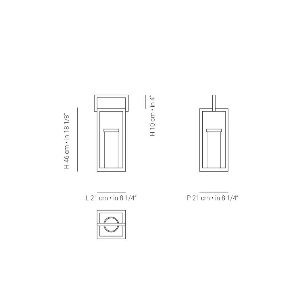 Fener në natyrë me strukturë alumini të zi Prodhuar në Itali - Eve Viadurini