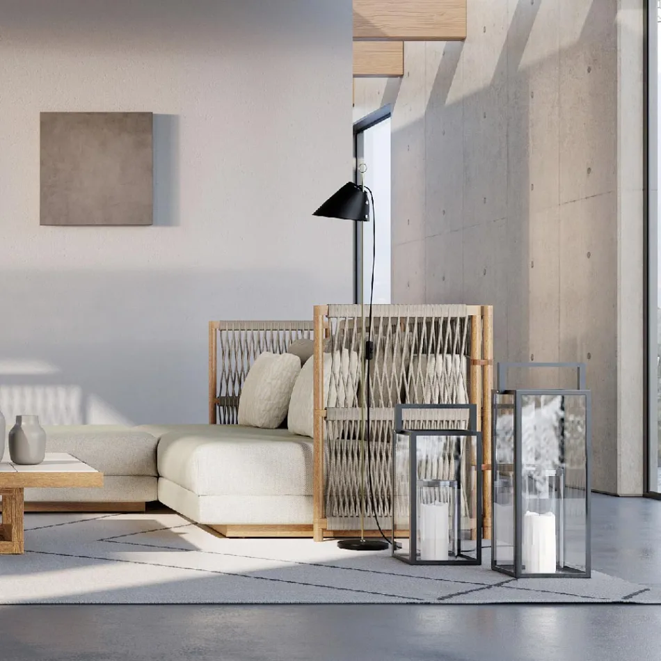 Fener në natyrë me strukturë alumini të zi Prodhuar në Itali - Eve Viadurini