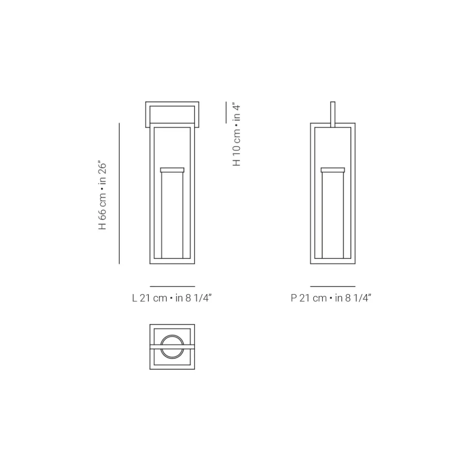 Fener në natyrë me strukturë alumini të zi Prodhuar në Itali - Eve Viadurini