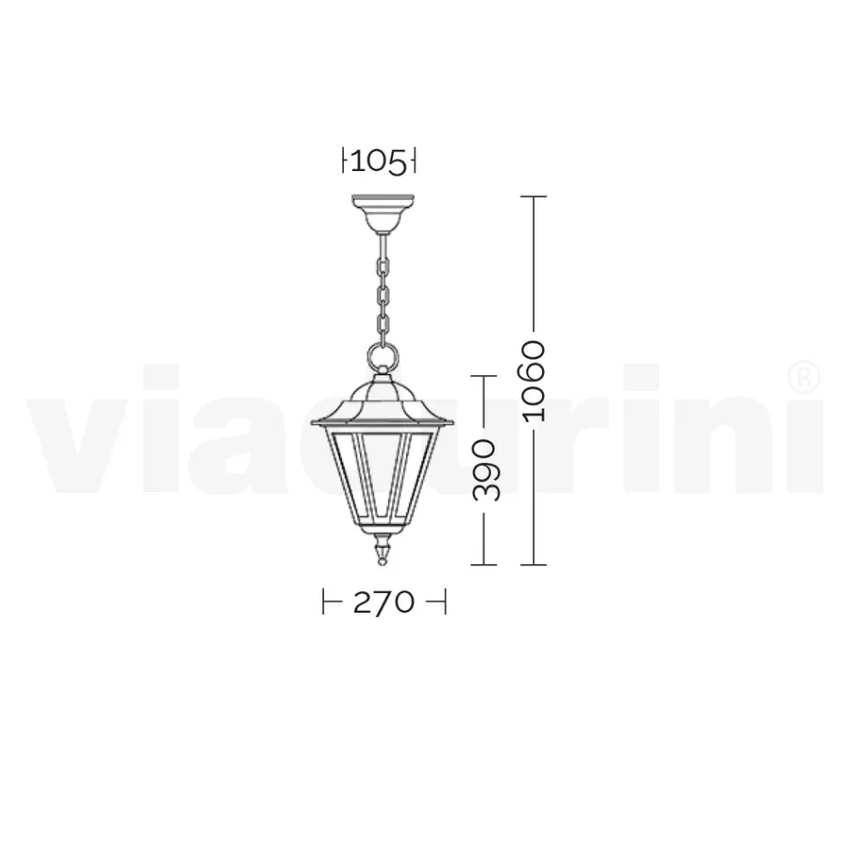 Fener vintage në natyrë në alumin të bardhë Prodhuar në Itali - Terella Viadurini