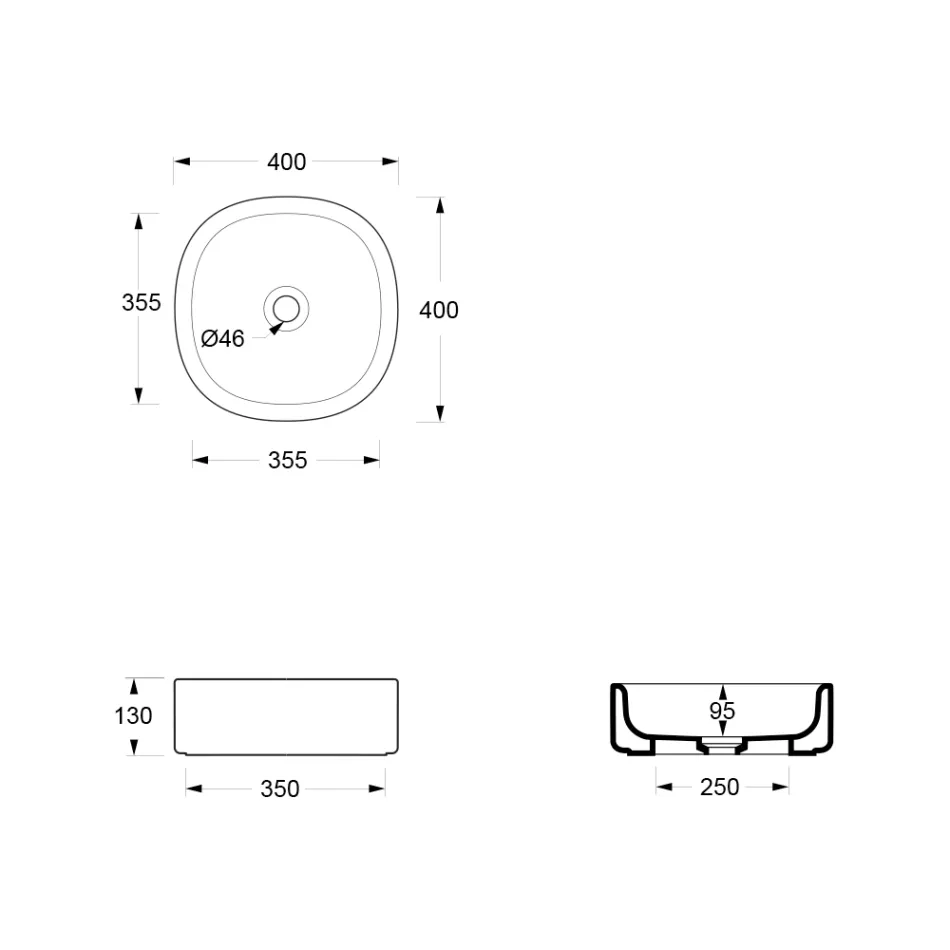 Lavaman Qeramik 40x40 cm me Ngjyra të Ndryshme, Prodhuar në Itali - Girl Viadurini