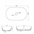 Lavazh countertop 70x35cm në qeramikë e bërë në Itali Star, dizajn modern Viadurini