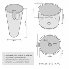 Kolona Washbasin Conical Stone Raja e Zezë Natyrore Viadurini