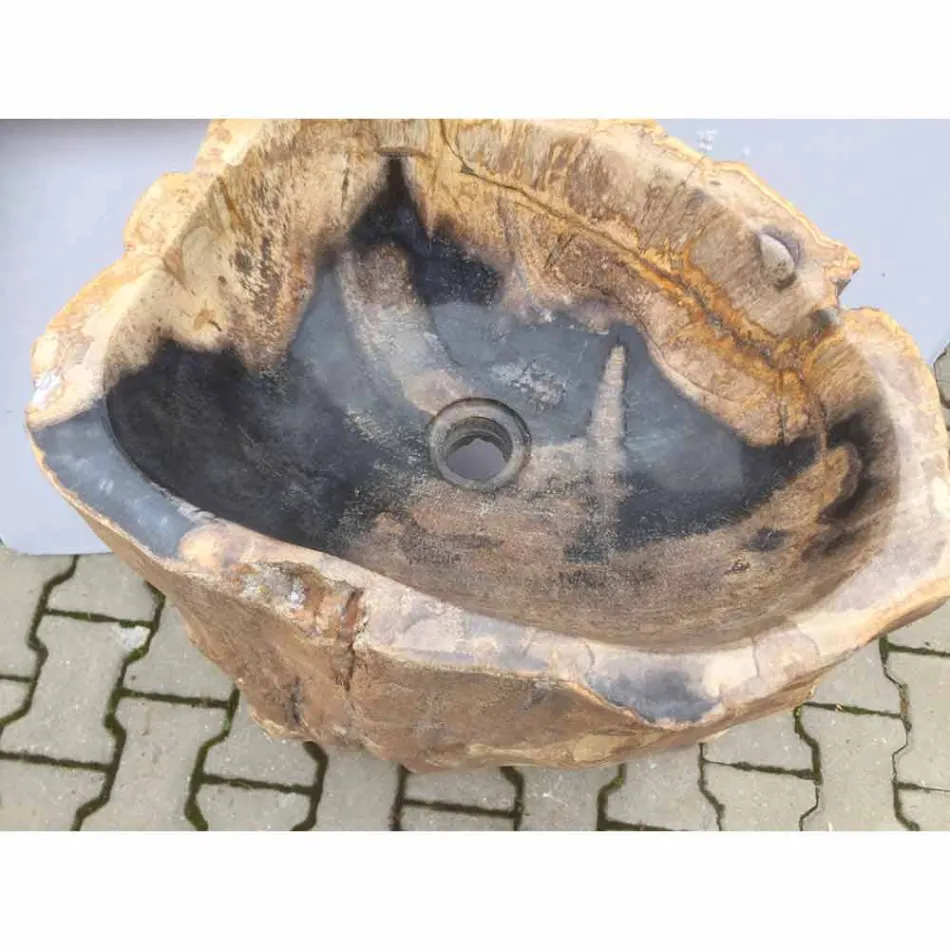 Dizenjoni lavaman piedestalin në gur natyral Ley, të punuar me dorë Viadurini