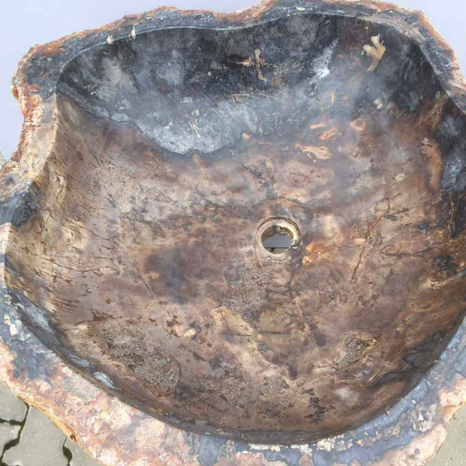 Dizenjoni lavaman piedestalin në gur natyral Ley, të punuar me dorë Viadurini