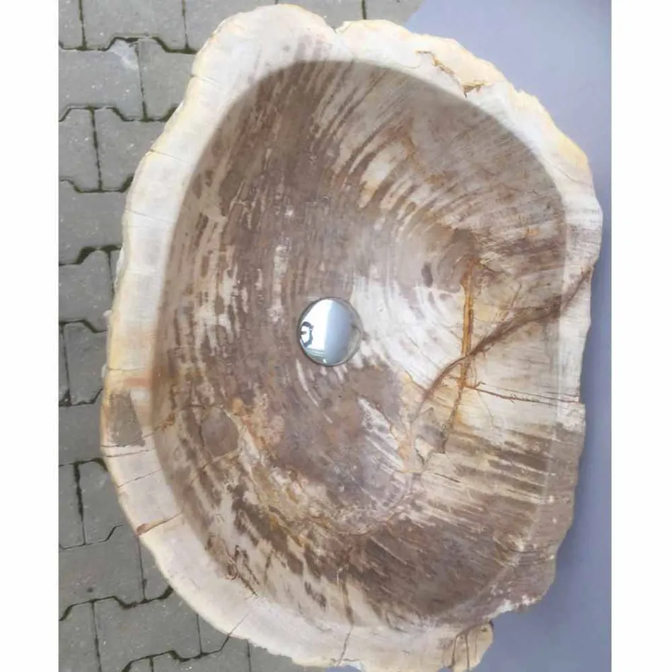 Dizenjoni lavaman piedestalin në gur natyral Ley, të punuar me dorë Viadurini