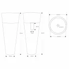 Lavaman kolone i dizajnit modern në mermer të zi me shkëlqim - Merlo Viadurini