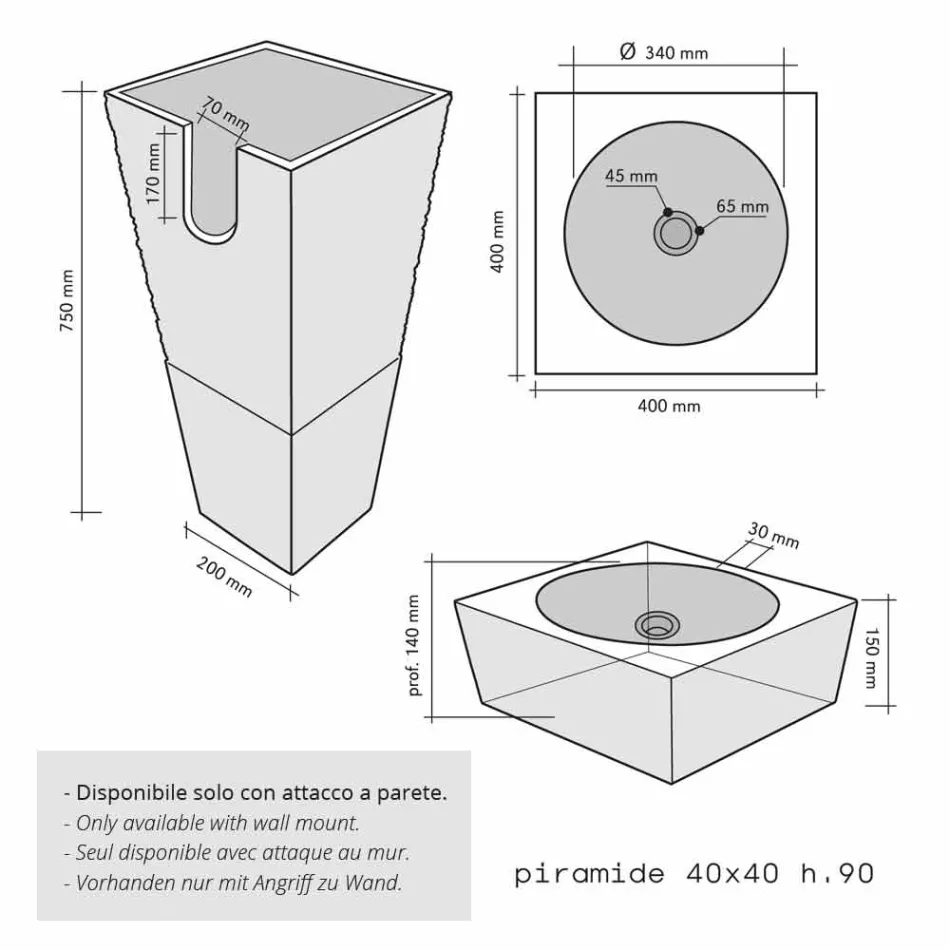 Gurë piramidash kolone lavanderi Nias natyral ngjyrë bezhë Viadurini