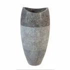 Washbasin Column Stone Sferical Smoke Natural Gili Viadurini