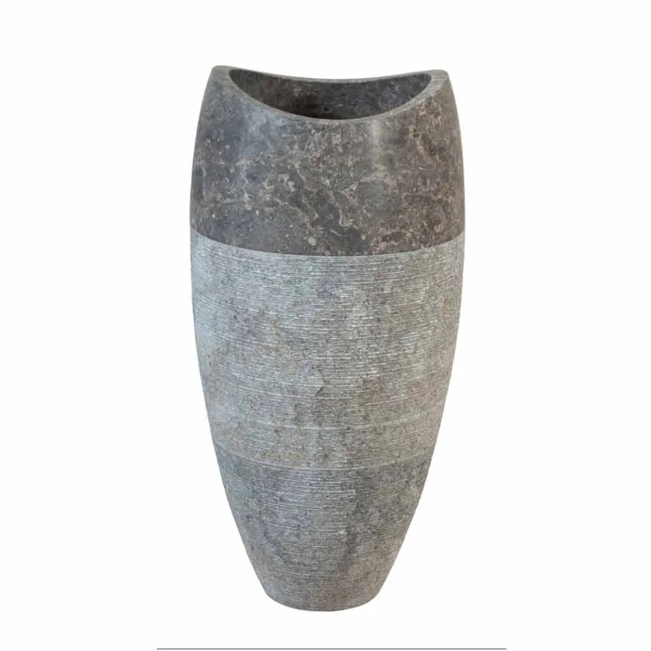 Washbasin Column Stone Sferical Smoke Natural Gili Viadurini