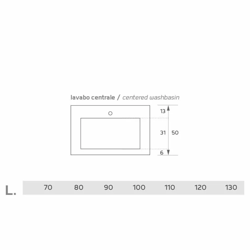 Lavaman modern me varëse në Luxolid të bëra në Itali, Ruffano Viadurini