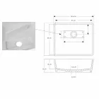 Lavaman banjo me sipërfaqe të bardhë në sipërfaqe të ngurtë me kullues të fshehur - Sider Viadurini