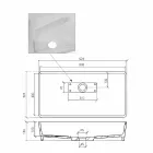 Lavaman Countertop Countertop drejtkëndëshe në sipërfaqe të ngurtë të bardhë - Sider Viadurini