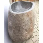 Dizajn lavaman banjo në gur natyror Deti, pjesë unike Viadurini