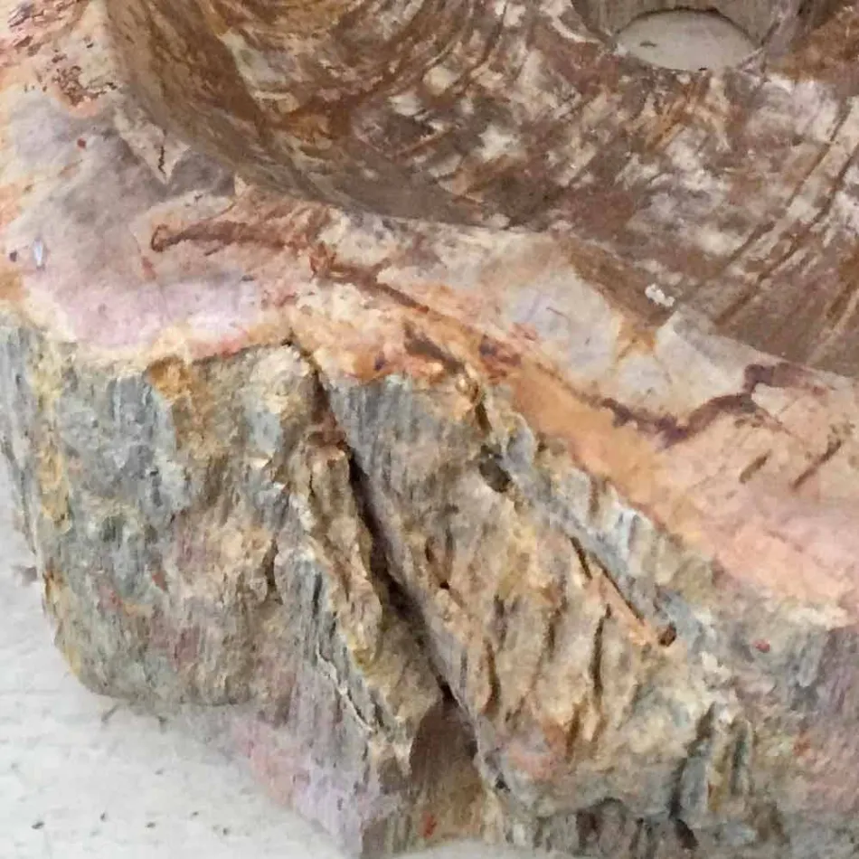 Dizajn lavaman banjo në dru fosil Mini, copë unike Viadurini