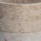 Lavaman për banjë të pavarur në formë cilindrike të përfunduar prej fildishi prej mermeri - Cremino Viadurini