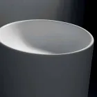 Lavaman për banjë të pavarur në rrëshirë të bardhë me formë cilindrike - Libertine Viadurini