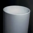 Lavaman për banjë të pavarur në rrëshirë të bardhë me formë cilindrike - Libertine Viadurini