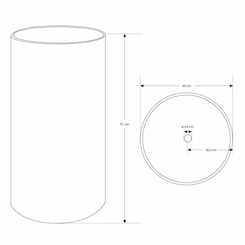 Lavaman për banjë të pavarur në rrëshirë të bardhë me formë cilindrike - Libertine Viadurini