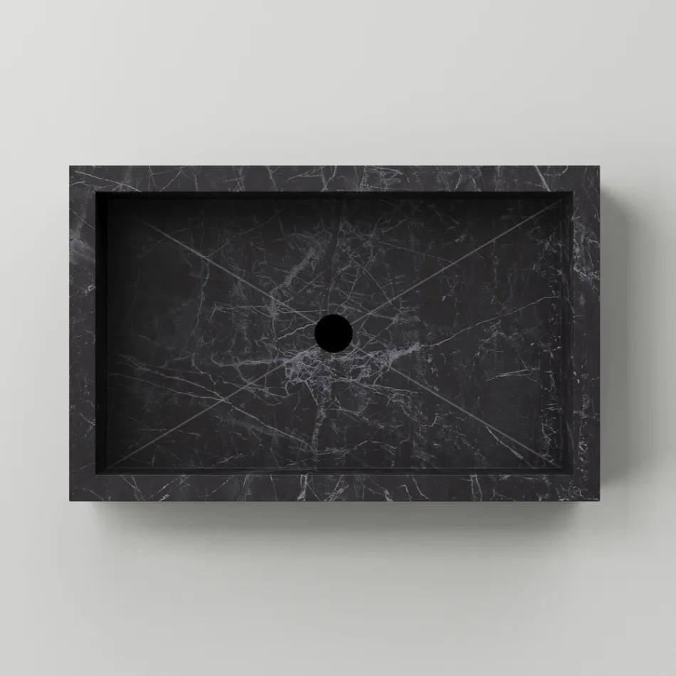 Lavaman banjoje prej guri prej porcelani me efekt mermeri Prodhuar në Itali - Ludmilla Viadurini