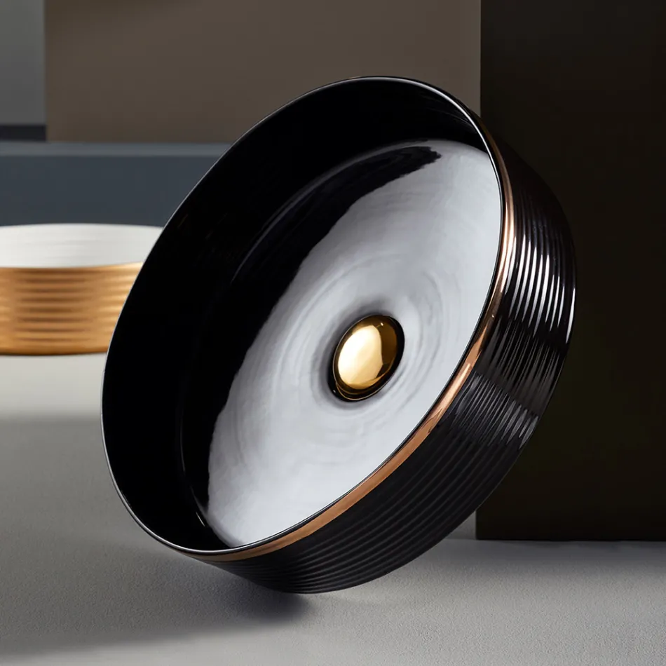 Lavaman banjoje prej guri prej porcelani të kthyer me dorë Prodhuar në Itali - Shigjeta Viadurini