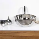 Lavaman i countertopit të rrumbullakët në bronz të kromuar - diamant Viadurini