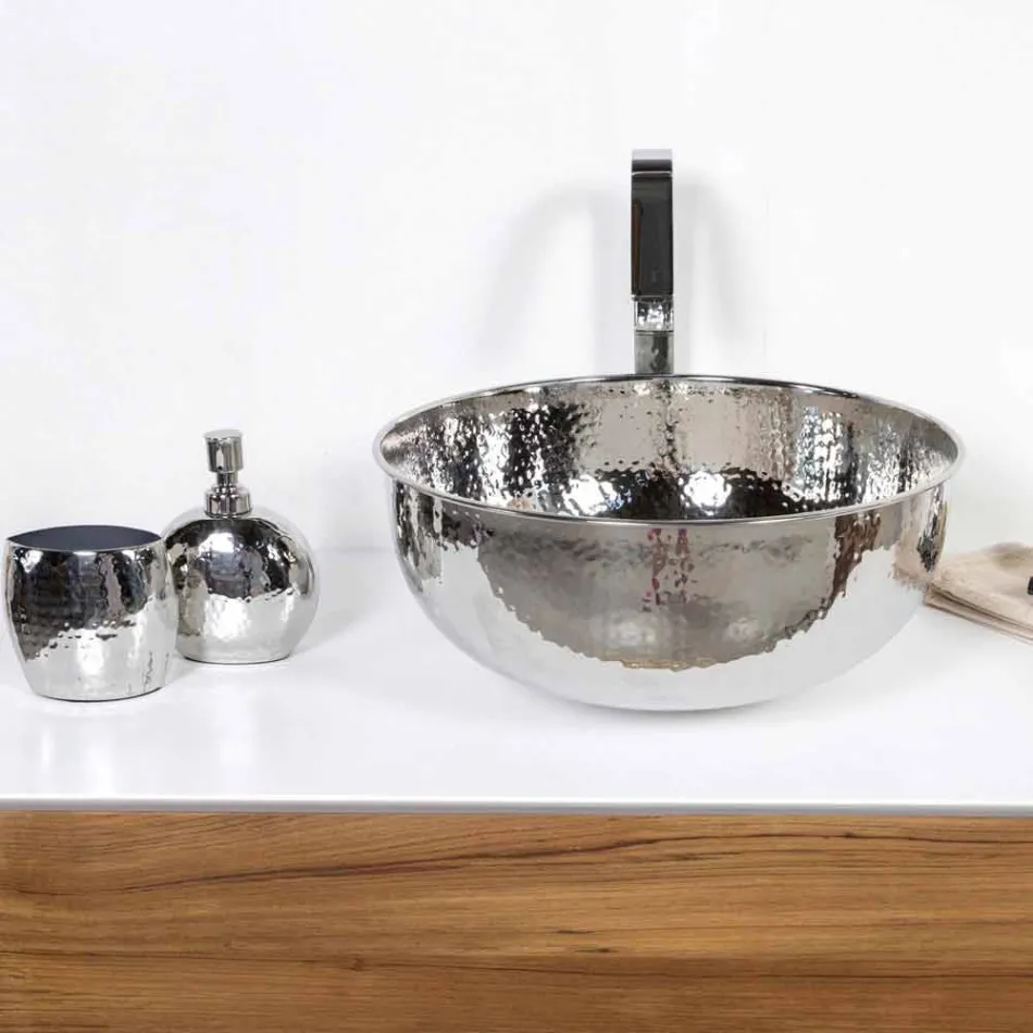 Lavaman i countertopit të rrumbullakët në bronz të kromuar - diamant Viadurini