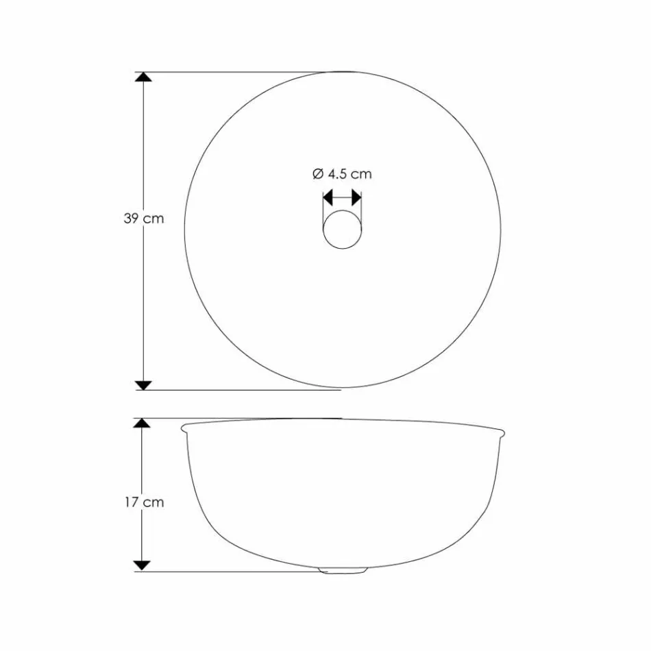 Lavaman i countertopit të rrumbullakët në bronz të kromuar - diamant Viadurini