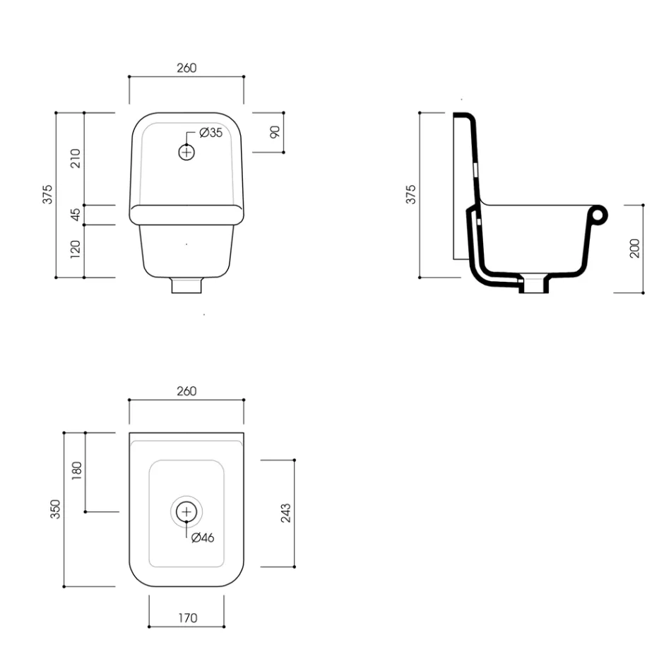 Lavaman me mur me qeramikë me ngjyra të stilit të cilësisë 26 cm - Jordan Viadurini