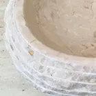 Lavatrice të bardha ovale Cora, të bëra me dorë Viadurini