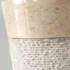 Siro dizajnoni lavaman të bardhë në gur natyral, copë unike Viadurini