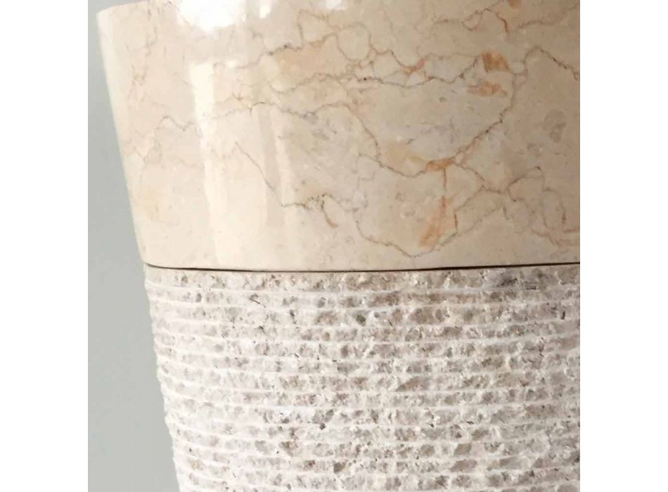 Siro dizajnoni lavaman të bardhë në gur natyral, copë unike Viadurini
