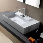 Larje banjo countertop qeramike me dizajn modern të bëra në Itali Dielli 65x40 cm Viadurini