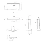 Lavaman Kolona Console në Qeramikë të Bardhë Prodhuar në Itali - Wollie Viadurini