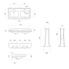 Lavaman Kolona Konzolë në Pellgun Dyfishtë Qeramik të Prodhuar në Itali - Wollie Viadurini