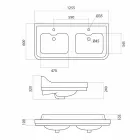 Lavaman qeramik klasik me dyshe klasike të bërë në Itali, Swami Viadurini