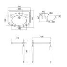 Lavaman konzole me tas dopio qeramike, Prodhuar në Itali Vintage - Paulina Viadurini