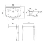 Lavaman konzole me tas dopio qeramike, Prodhuar në Itali Vintage - Paulina Viadurini