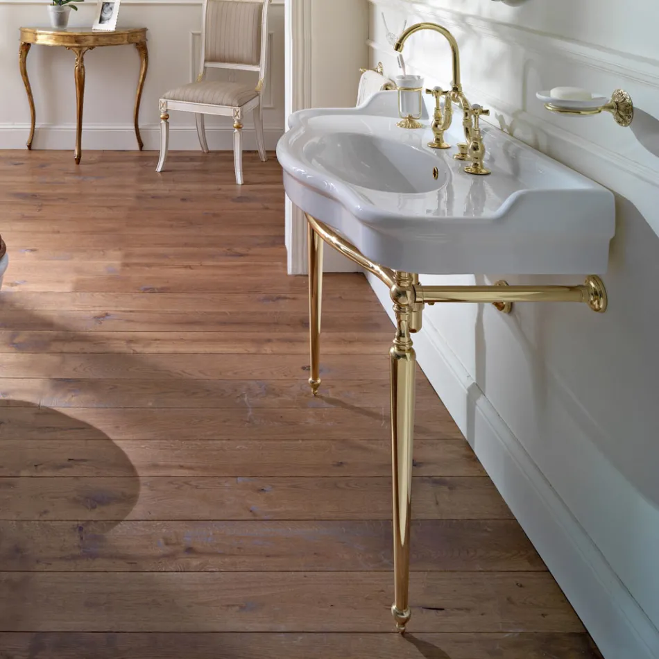 Lavaman konzole me tas dopio qeramike, Prodhuar në Itali Vintage - Paulina Viadurini